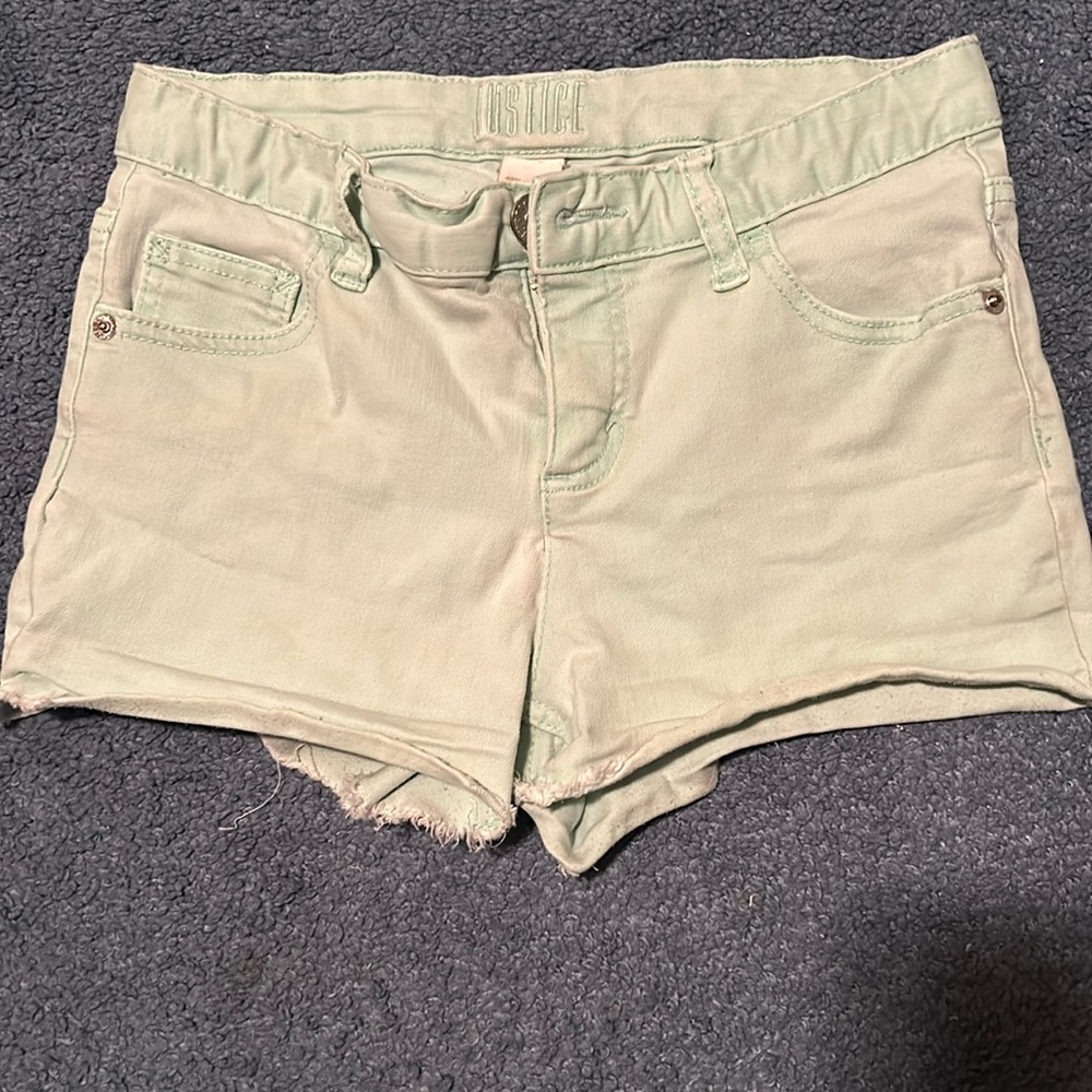 Light green junior justice shorts